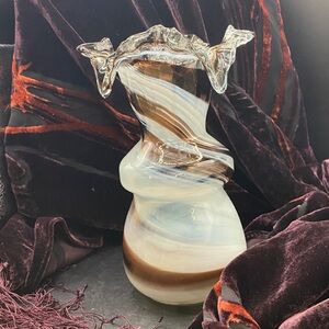 vintage Murano-style blown art glass vase